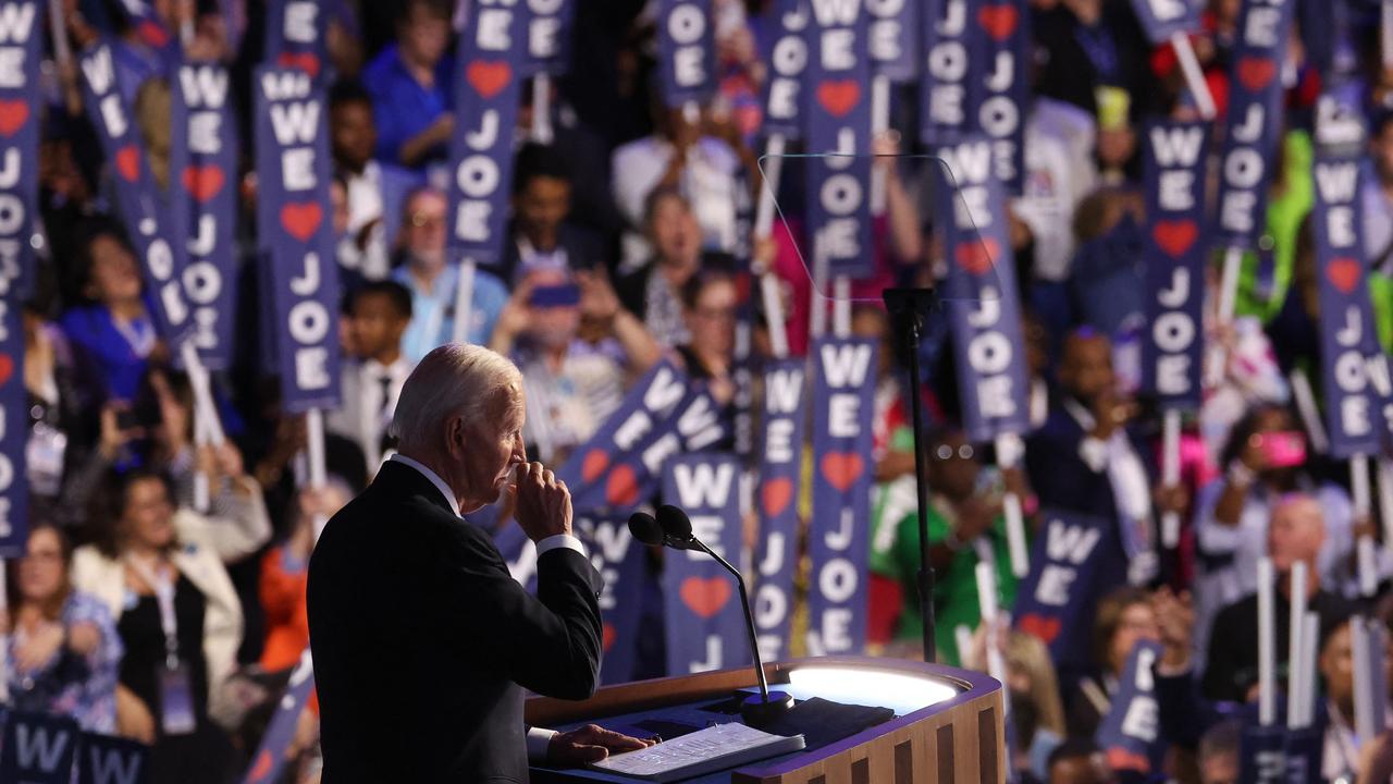  Joe Biden speaks onstage. Picture:  Getty Images via AFP.