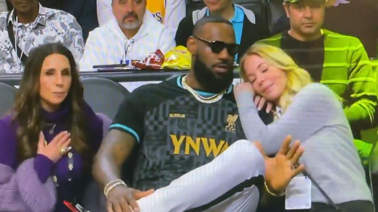 NBA world reacts to LeBron James viral courtside moment news Australia s leading news site