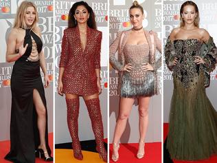 Brit Awards 2017 ... Ellie Goulding, Nicole Scherzinger, Katy Perry and Rita Ora. Picture: Getty