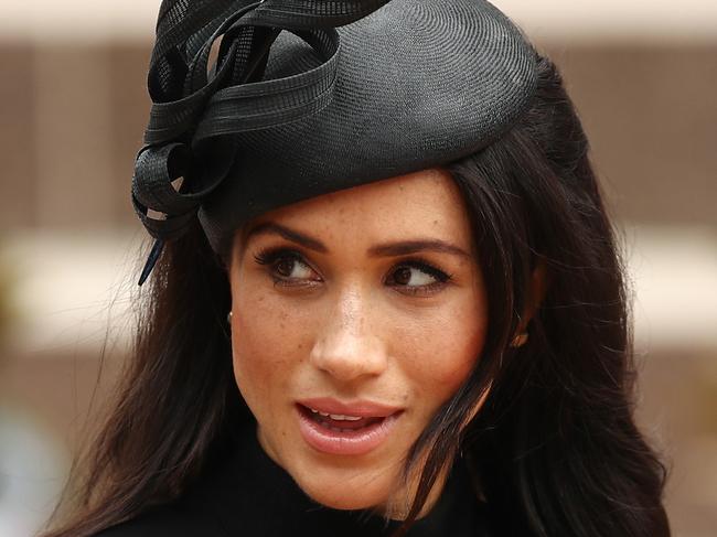 Meghan, the Duchess of Sussex looks on at the Anzac Memorial at Hyde Park, Sydney, Australia, Saturday, October 20, 2018. The Duke and Duchess of Sussex are on a 3-week tour of Australia, New Zealand, Tonga, and Fiji and are in Sydney to launch the 2018 Invictus Games, an Olympic-style event for disabled and ill service people. (AAP Image/Brendon Thorne) NO ARCHIVING