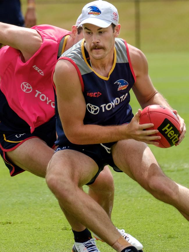 Mitch McGovern training trains during the Crows preseason camp on the Gold Coast. Picture: Adelaide Football Club.