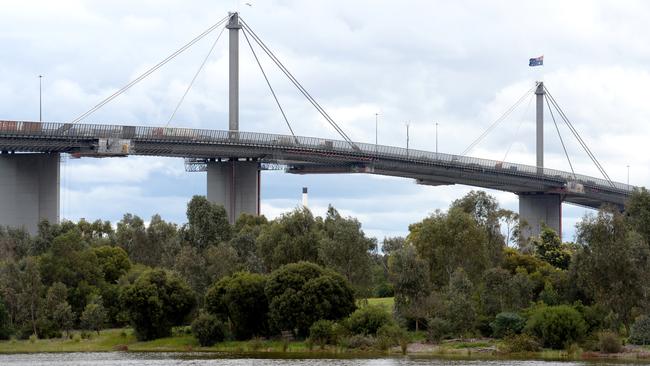 Coode Island silt — the soft clay-like soil underneath the bridge — is being blamed for the movement. Picture: Andrew Henshaw