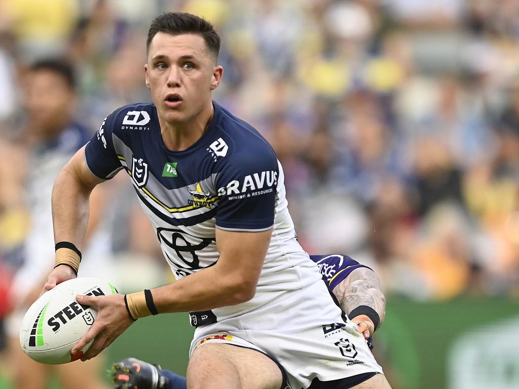 Scott Drinkwater starred in the Cowboys’ victory over Storm. Picture: Ian Hitchcock/Getty