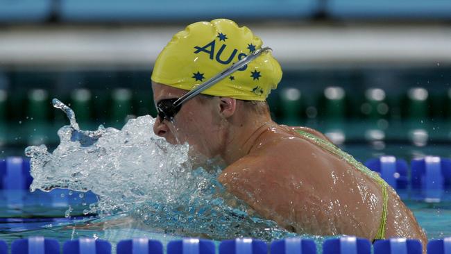 Leisel Jones during 200m breaststroke final of the Athens Olympic Games.