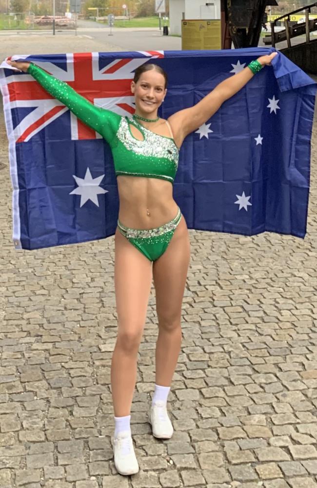 Baylee Caruso is a superstar aerobic performer from Murrumba State Secondary College. Picture: Contributed