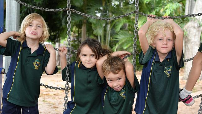 MY FIRST YEAR: Funny faces. Kin Kin State School Preps. Picture: Patrick Woods.