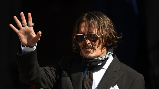 Johnny Depp arrives at the High Court in London on Friday. Picture: AFP