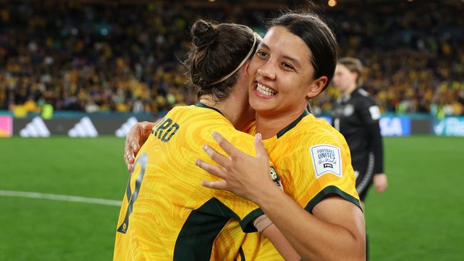 In a welcome sign for Australian fans, Sam Kerr took part in training on Wednesday. Picture: Getty