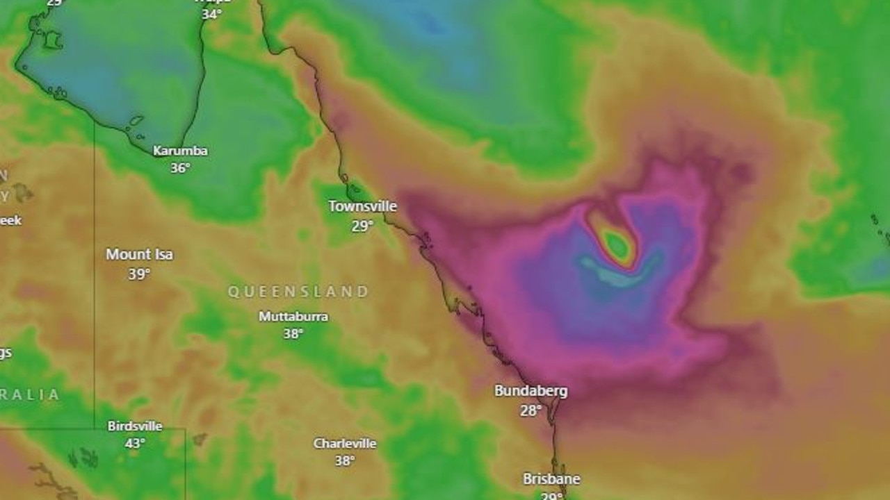 There is a low chance of a tropical low off Queensland developing into a cycline. Picture: Windy