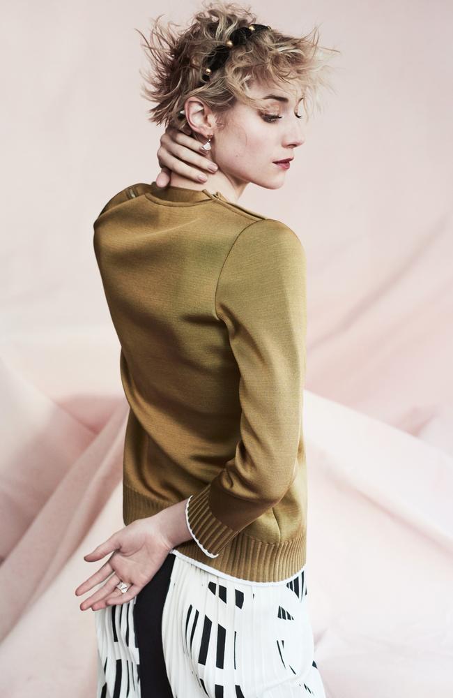 Debicki had her breakthrough moment in The Great Gatsby. Here, she wears Hermes top and skirt, Suzy O’Rourke headband. Photo: Duncan Killick.