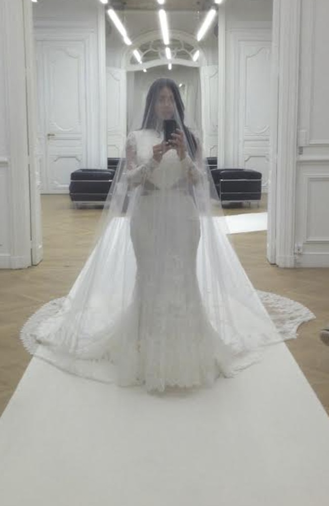 Big day ... Kim in her Givenchy wedding dress. Picture: Kim Kardashian West/Rizzoli