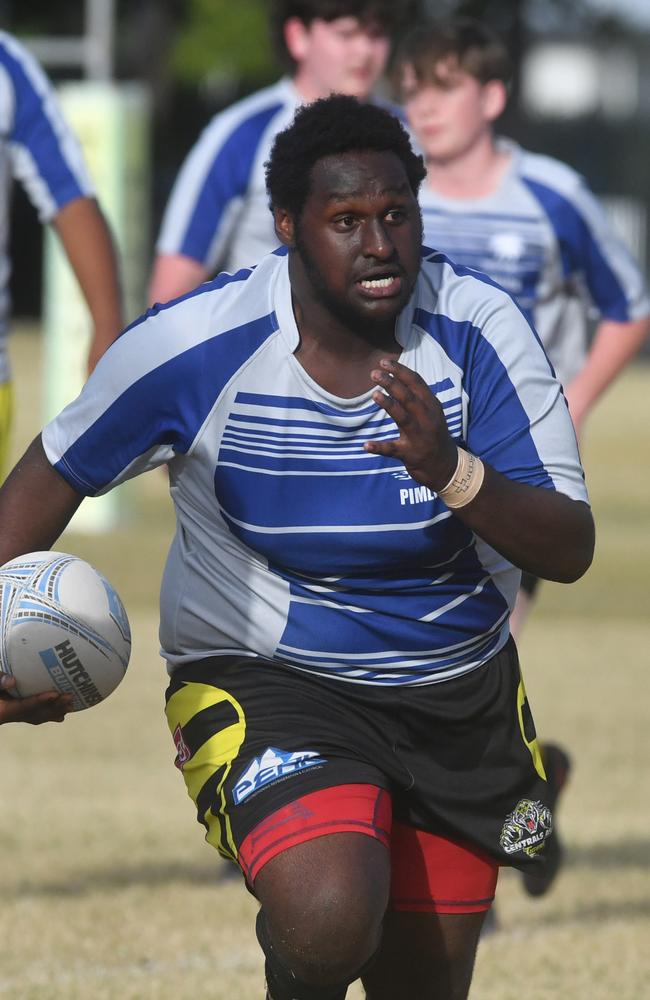 Cowboys Cup Schoolboys Football at Kern Brothers Drive. Townsville High against Pimlico High. Picture: Evan Morgan