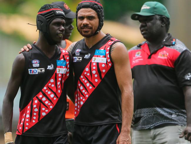 Cyril Rioli starts for the Tiwi Bombers against the Palmerston Magpies on Bathurst Island.Picture GLENN CAMPBELL