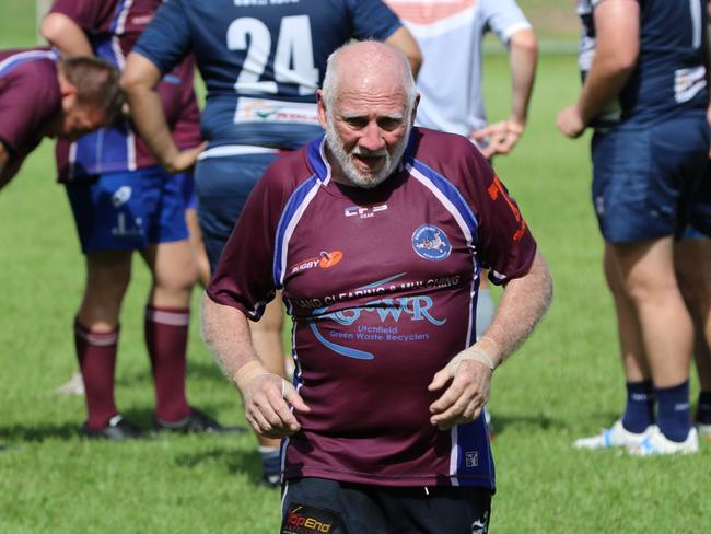 Dennis Bree during Swampdogsâ Round 12 B-Grade clash with Casuarina at Rugby Park. Picture: NT Rugby