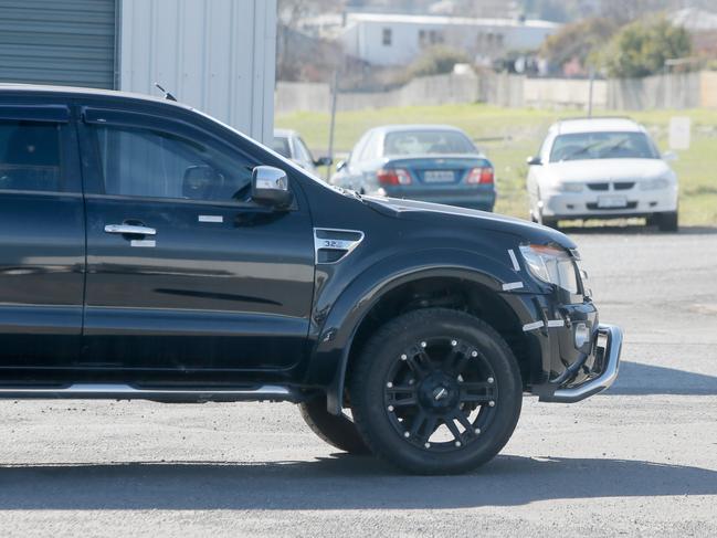 Joshua Josef Barker’s car, which struck and killed pedestrian Dale James Watson. Picture: PATRICK GEE