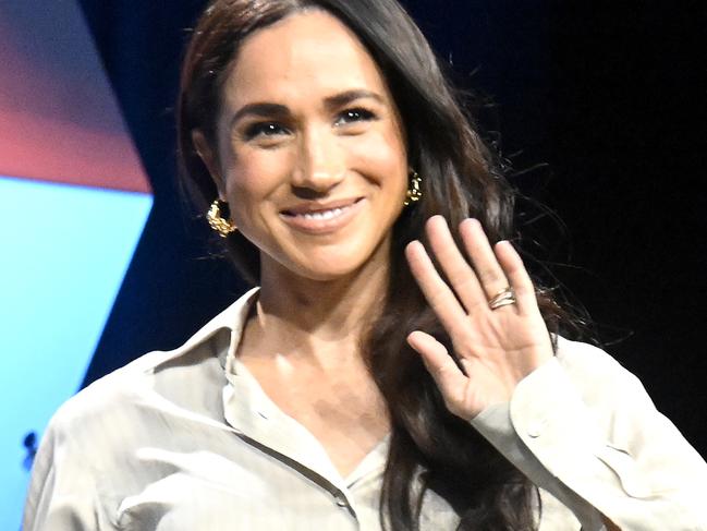 AUSTIN, TEXAS - MARCH 08: Meghan, Duchess of Sussex walks onstage during the Breaking Barriers, Shaping Narratives: How Women Lead On and Off the Screen panel during the 2024 SXSW Conference and Festival at Austin Convention Center on March 08, 2024 in Austin, Texas. (Photo by Astrida Valigorsky/Getty Images)
