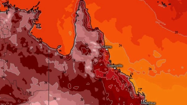 A winter heatwave could tip Queensland to break several temperature records. Picture: meteologix.com/au.