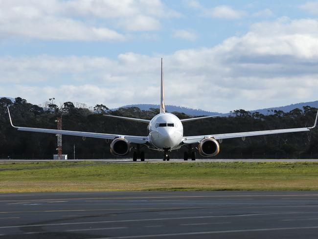 Tiger Airways Australia acting CEO Peter Wilson arrived in Hobart on board one of their Airbus A320s to announce Tiger's direct flight route between Hobart and the Gold Coast, to commence in December.Picture: MATHEW FARRELL