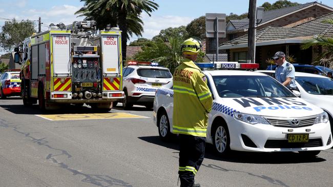 Emergency services have blocked off surrounding streets. Picture: Jonathan Ng