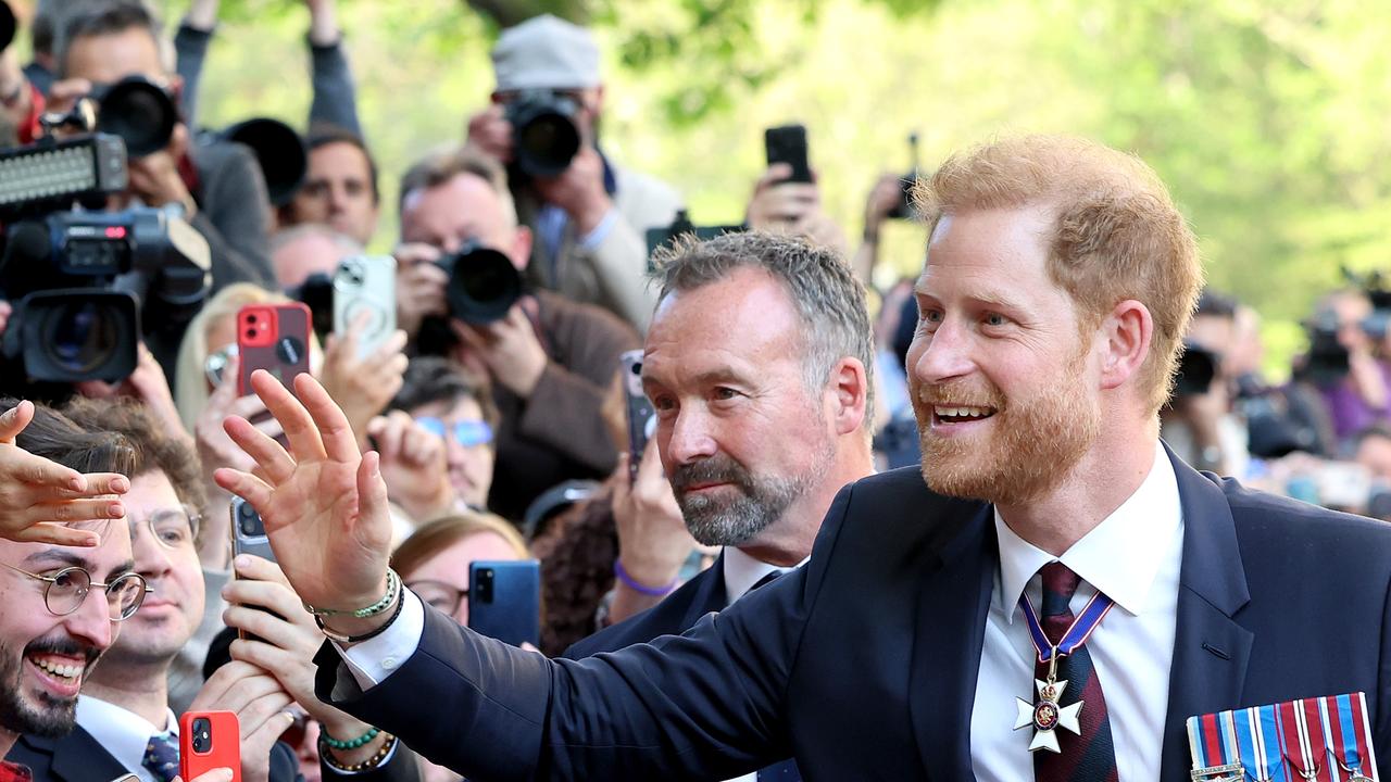 The Duke of Sussex meets members of the public as he departs The Invictus Games Foundation 10th Anniversary Service at St Paul's Cathedral. Picture: Getty Images