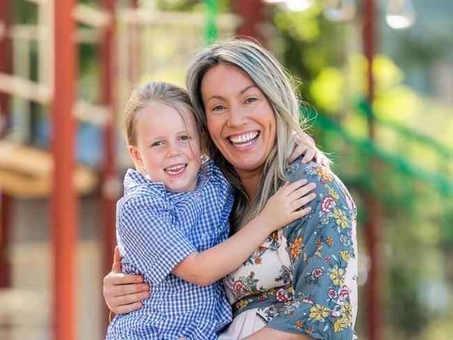 Catherine Wilkinson is excited to be sending her daughter off to school Farrah, 5, is starting school Richmond Primary School. Picture: Jason Edwards