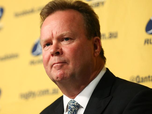 SYDNEY, AUSTRALIA - APRIL 10:  Bill Pulver, CEO of Australian Rugby Union,  speaks to the media during an ARU press conference at ARU HQ on April 10, 2017 in Sydney, Australia.  (Photo by Brendon Thorne/Getty Images)