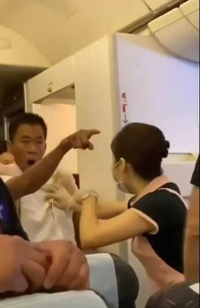 Flight attendants on EVA Air had to step in and stop a fight mid-flight from Taiwan to California.