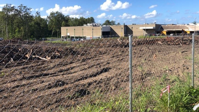 Photos taken of trees cleared from a Nerang site in preparation for the MyCentre shopping centre development upgrade.