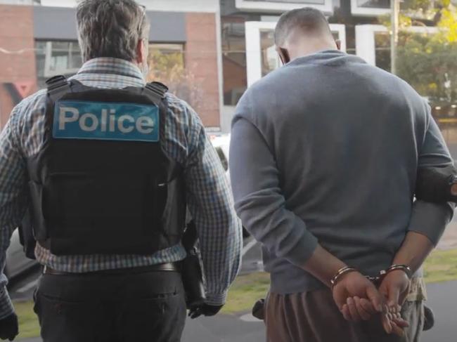 Video grabs from Victoria Police >, Fourteen arrested and drugs seized as part of Operation Brandish, Saturday, 15 August 2020 , This morning, detectives from a Southern Metro Divisional Response Unit arrested fourteen people as part of a significant investigation into drug trafficking in Melbourne’s inner south east., , Operation Brandish is an ongoing investigation into the trafficking of methylamphetamine and cocaine which has been running for almost 12 months., , This morning police executed warrants across 13 locations in Melbourne’s inner south east including South Melbourne, Brighton East, Ormond, Elwood and St Kilda., , Police seized a large commercial quantity of methylamphetamine and cocaine, significant quantities of GHB and cannabis, precursor chemicals for the manufacture of drugs, hundreds of thousands of dollars in cash and a loaded handgun., Investigators have arrested fourteen people who are currently being interviewed.