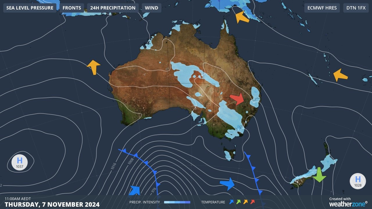 A warm and rainy day is on the cards for Sydney today. Image: Weatherzone