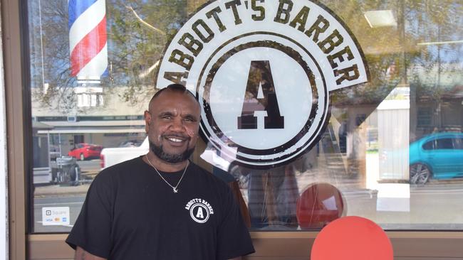 Murgon’s newest barber Tyrone Murray. (Picture: Tristan Evert)