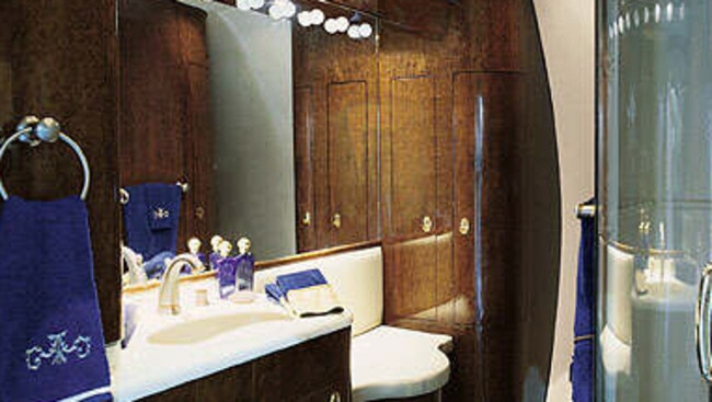 Flying private offers a lofty bathroom solution, such as this private jet bathroom, but is our of reach for many. Picture: Supplied