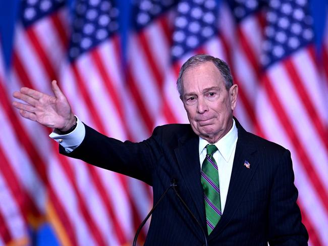 Former democratic presidential candidate and former New York City mayor Mike Bloomberg is 78. Picture: AFP