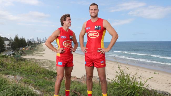 Gold Coast Suns announce their team captains. AFL co captains David Swallow and Jarrod Witts. Picture Glenn Hampson