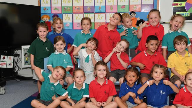 MY FIRST YEAR: Funny faces. Kuluin State School Preps. Picture: Patrick Woods.
