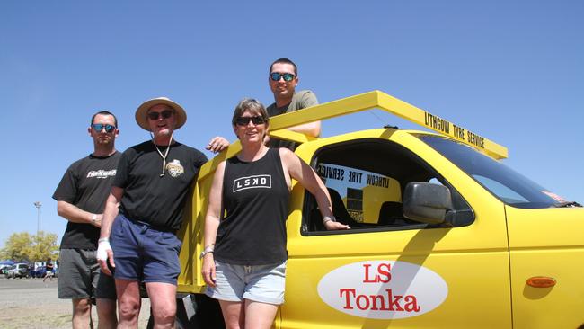 The Blackley's with the LS Tonka at the 2024 Red CentreNATS in Alice Springs on September 1, 2024. Picture: Gera Kazakov