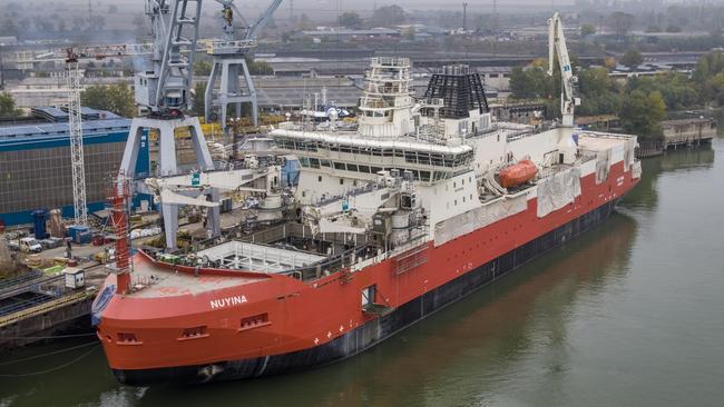 The icebreaker Nuyina at Damen shipyards in Romania. Picture: Damen/Australian Antarctic Division