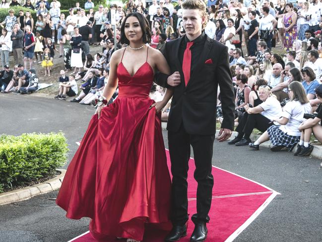 Harristown High School formal 2020 at Highfields Cultural Centre. Jack Byrne and Taylah Holt.