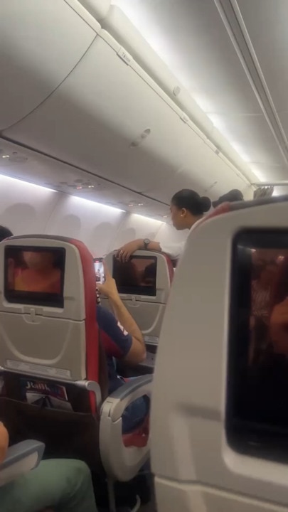 Screaming flyer causes hour-long flight delay