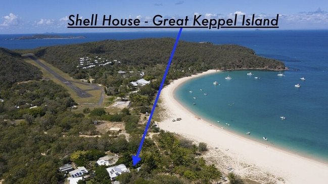 Shell House is located on Fishermen's Beach on the island.