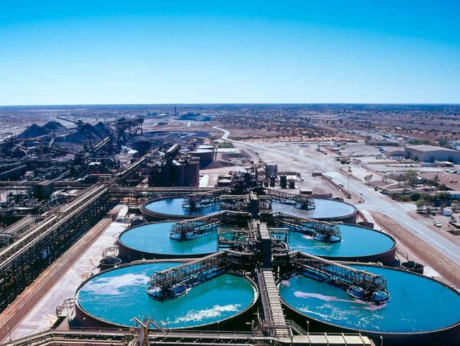 BHP's Olympic Dam mine in South Australia. The mine is a multi-mineral ore body containing copper, gold and uranium. Pic supplied by work contractor Workpac.