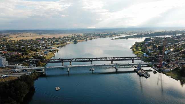 Aerial photograph of the construction of the new Grafton bridge taken on 24th July, 2019. Picture: Robin Smith