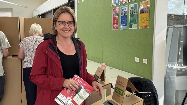 Premier Jacinta Allan voting in Bendigo this morning. Picture: supplied