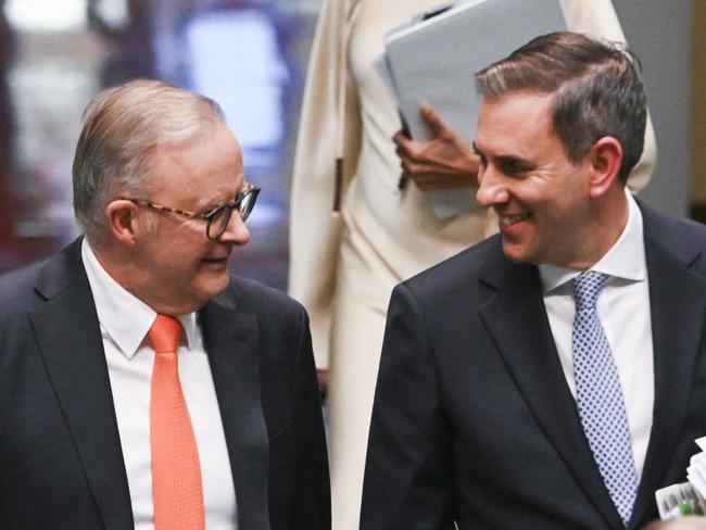 CANBERRA, Australia, NewsWire Photos. May 15, 2024: The Prime Minister, Anthony Albanese and Federal Treasurer Jim Chalmers arrive for Question Time at Parliament House in Canberra. Picture: NCA NewsWire / Martin Ollman