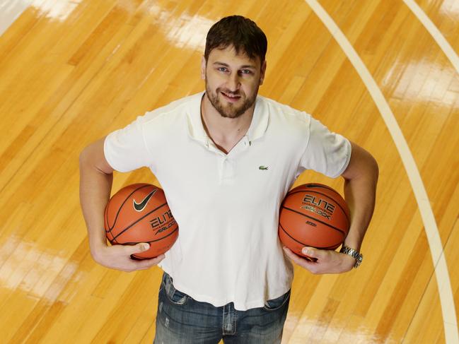 News.Andrew Bogut is back home after winning the NBA championship. At his stadium in Carrum Downs. Picture : Andrew Tauber