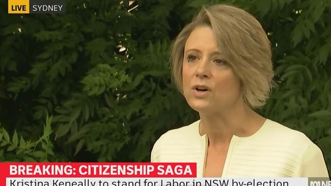 Kristina Keneally announcing today she is standing as Labor candidate in the Bennelong by-election.