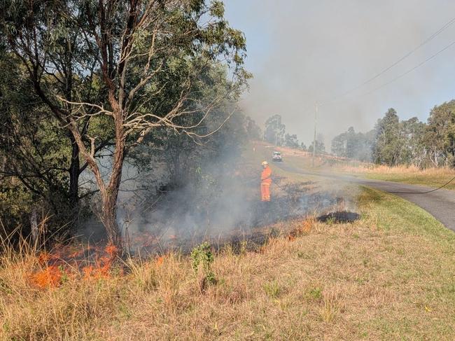 Emergency services are at the scene of a car fire on a highway in Central Queensland (file photo).