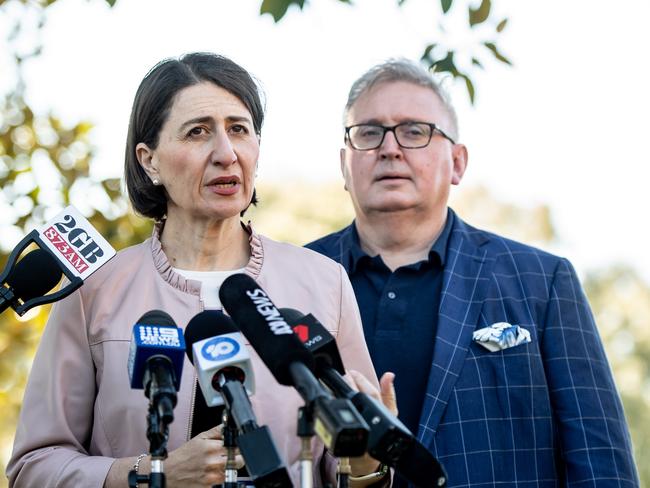 Premier Gladys Berejiklian said she was ‘disappointed’ with Mr Harwin. Picture: Monique Harmer