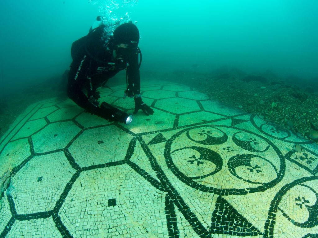 Divers have discovered a stunning mosaic floor in Baia. Picture: Alamy