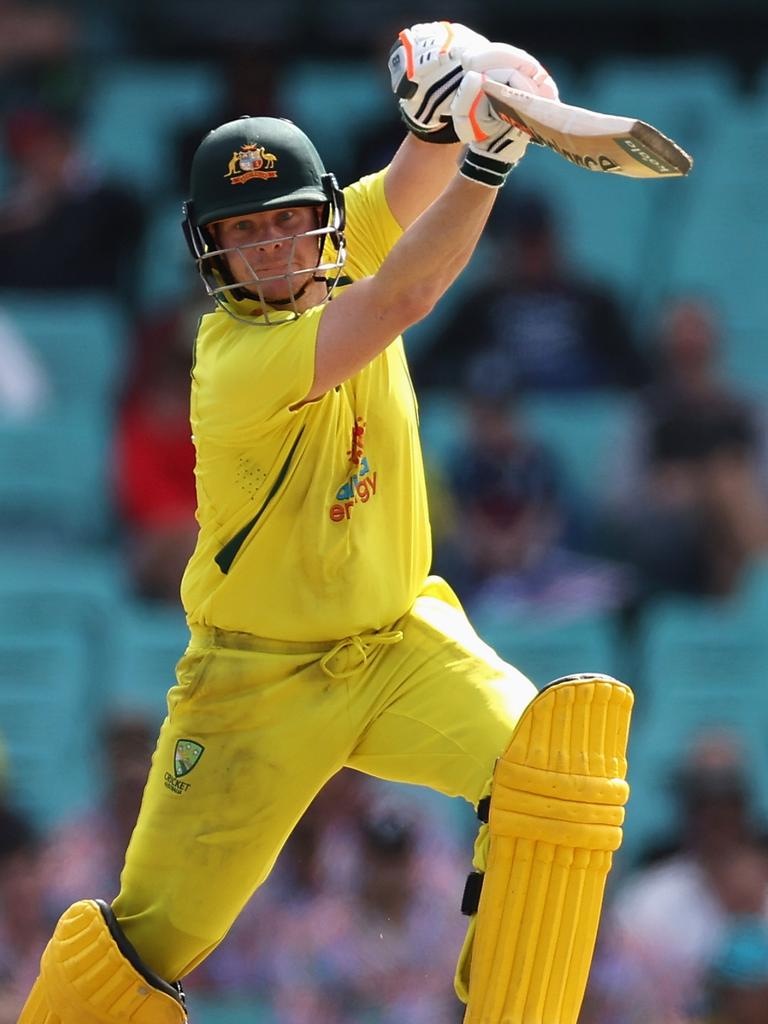 Steve Smith hits out at the SCG. Picture: Cameron Spencer/Getty Images